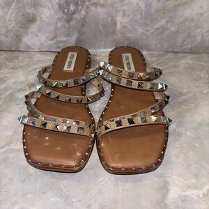 Steve Madden Skyler Brown Studded Sandals